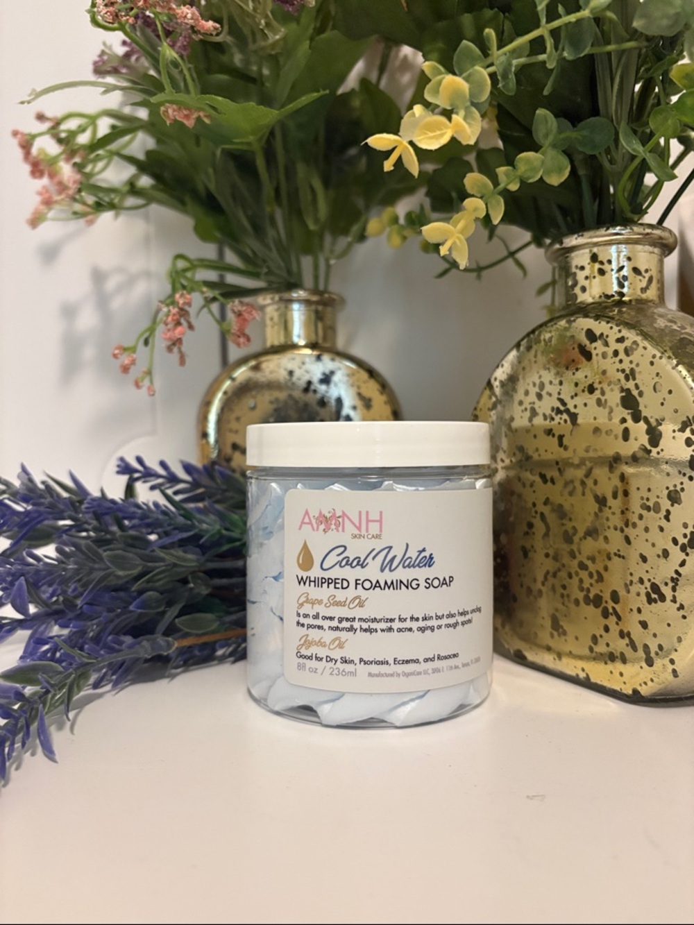 AMINNAH Skin Care Cool Water Whipped Foaming Soap - White